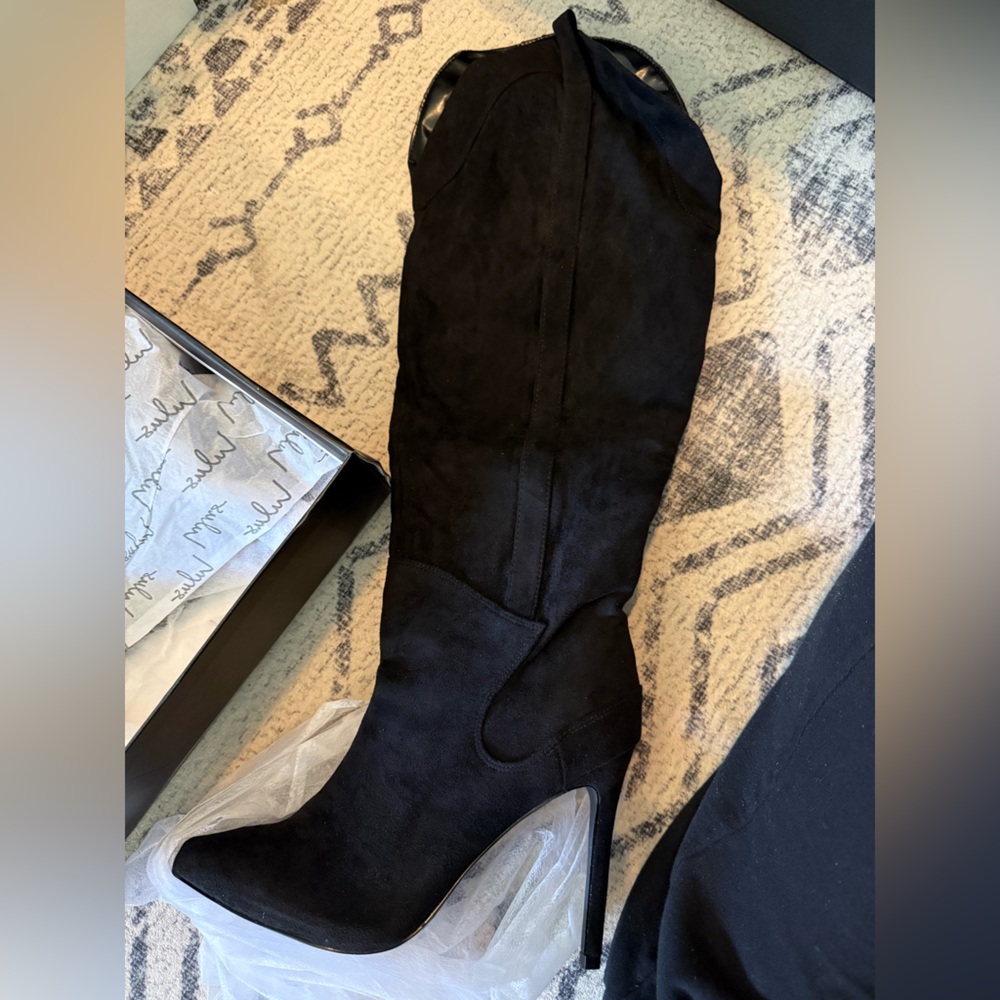 Lulu's Black heeled wide calf boots, NIB